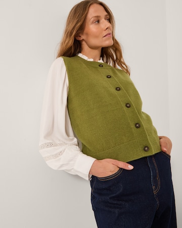 Monsoon Brooke Button Knit Tank Top