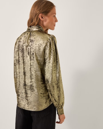 Monsoon Milena Metallic Tie Neck Blouse