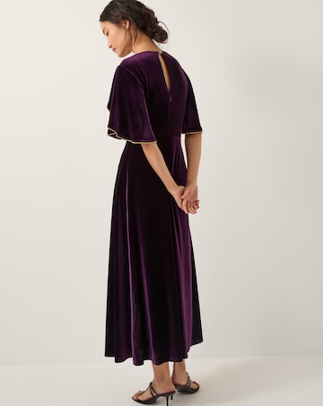 Monsoon Cecelia Velvet Cape Midi Dress