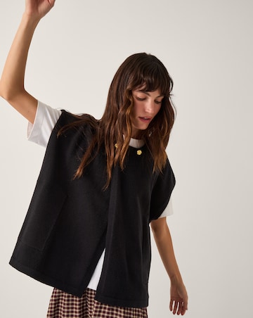 Monsoon Double Breasted Knit Poncho Vest