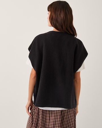 Monsoon Double Breasted Knit Poncho Vest