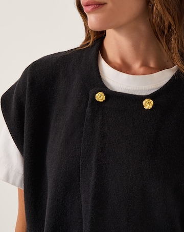 Monsoon Double Breasted Knit Poncho Vest