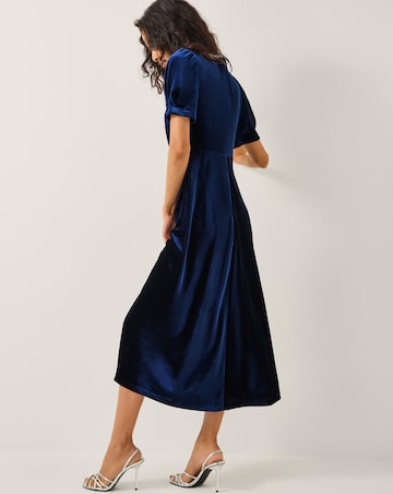 Monsoon Celeste Bow Velvet Midi Dress