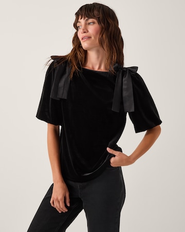 Monsoon Vittoria Bow Velvet T-Shirt