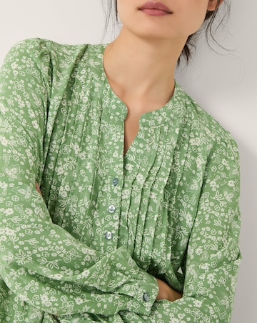 Monsoon Tortie Floral Pintuck Blouse