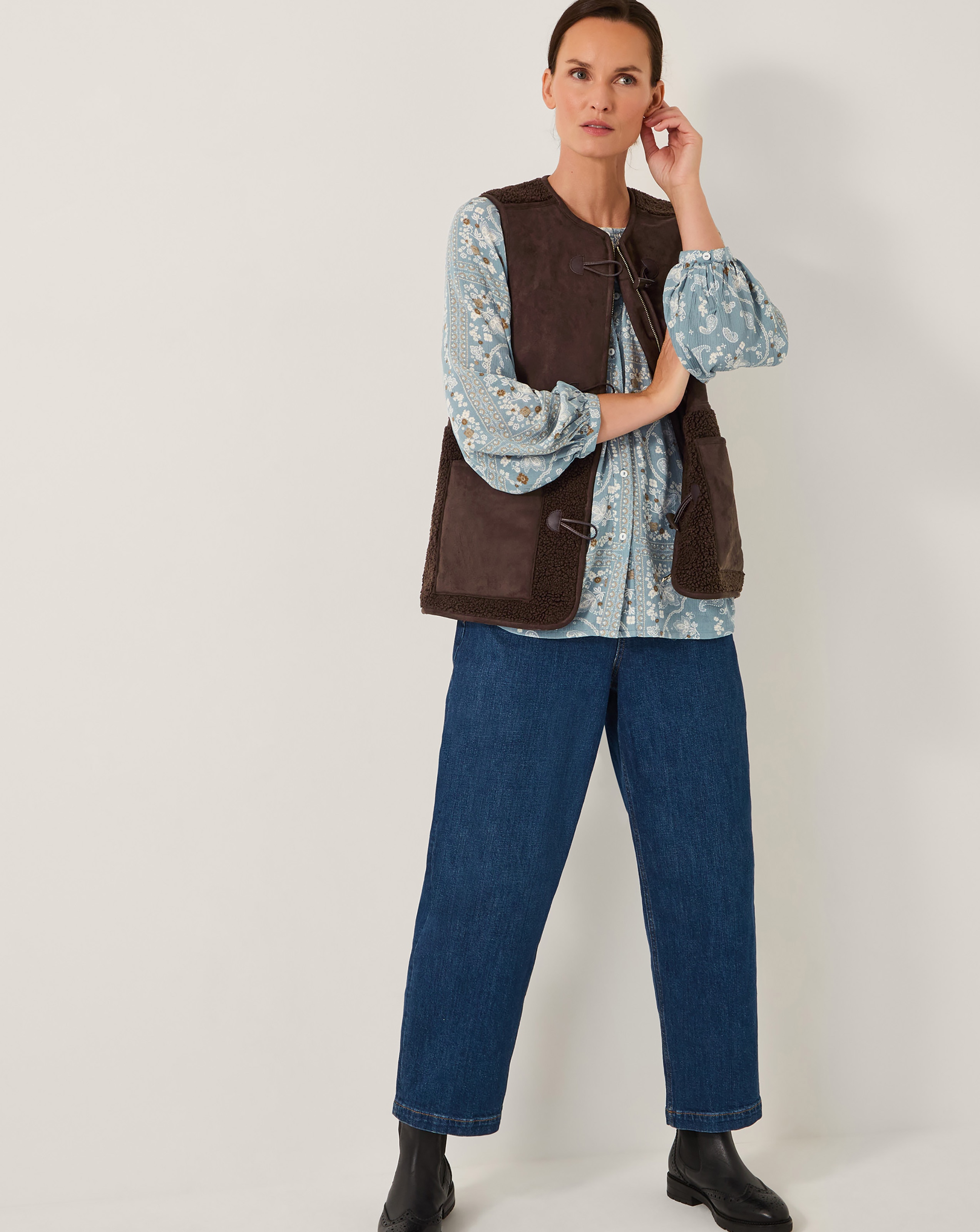 Monsoon Teri Borg Duffle Gilet