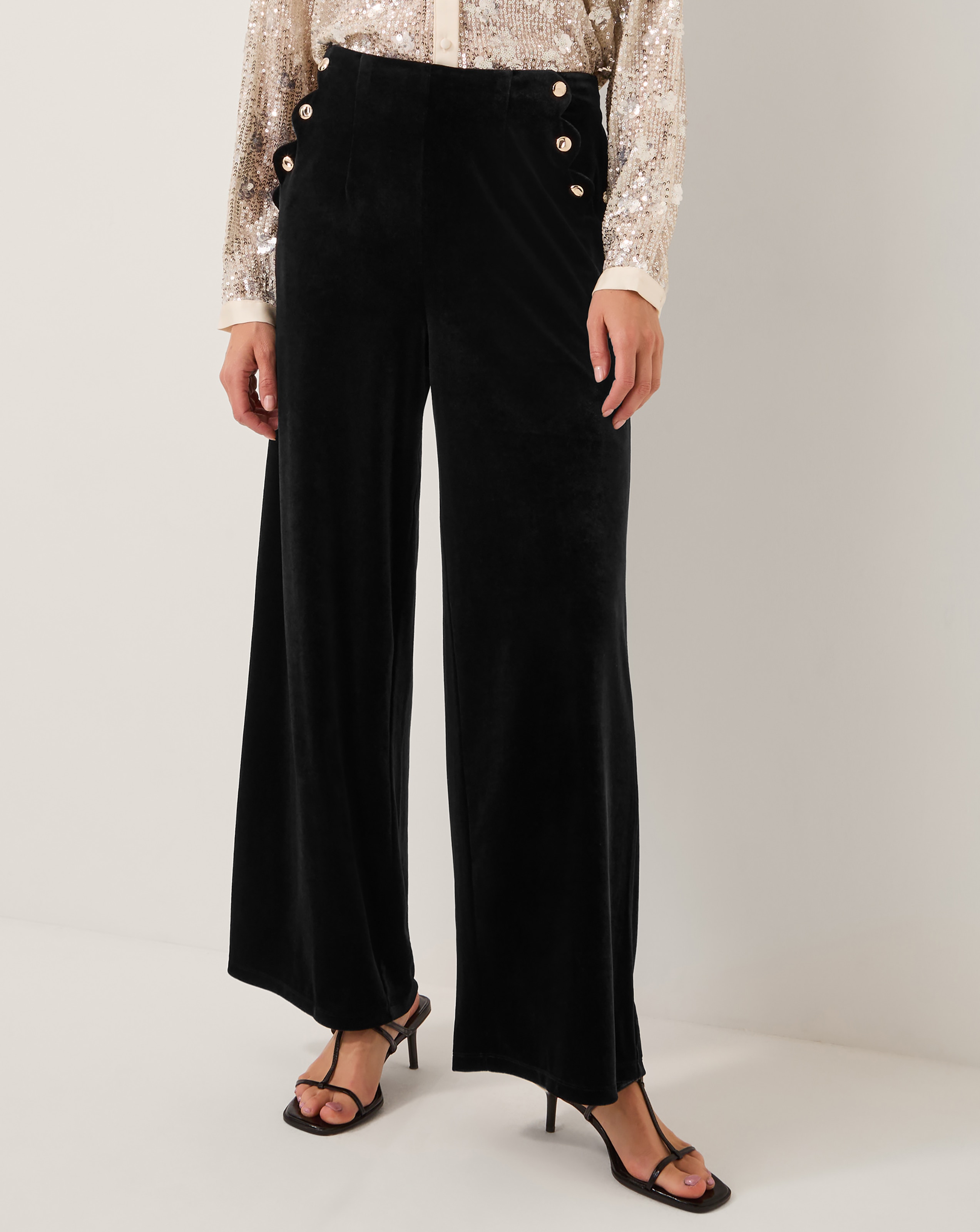 Monsoon Vera Wide Leg Velvet Trousers