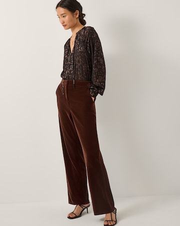 Monsoon Mila Straight Velvet Trousers