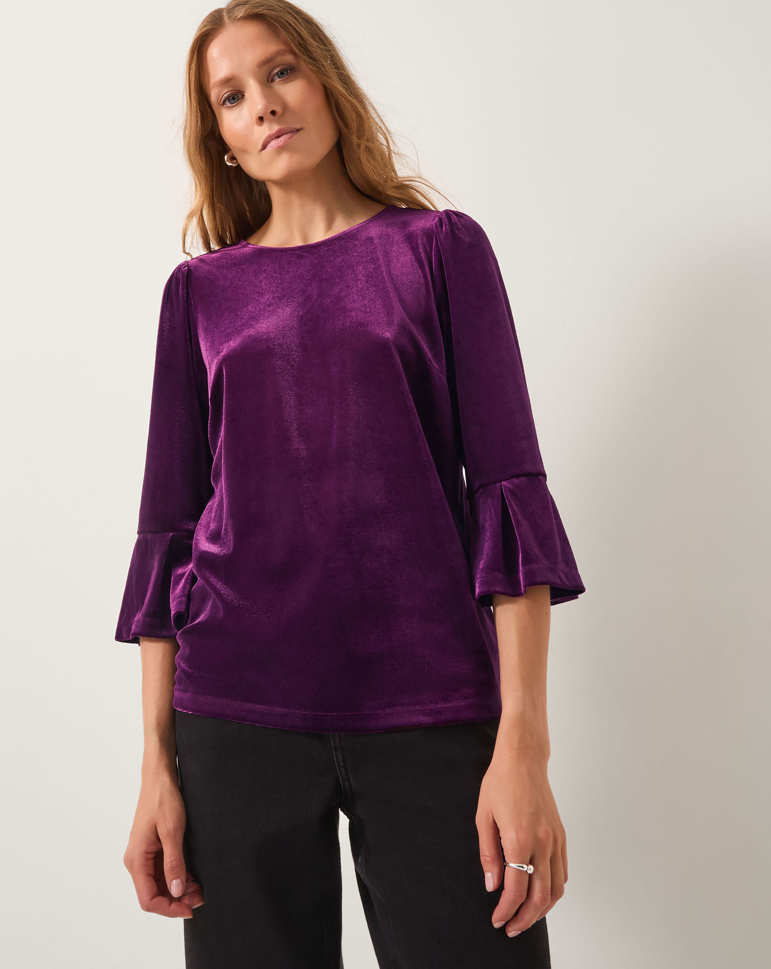 Monsoon Valerie Frill Sleeve Jersey Top