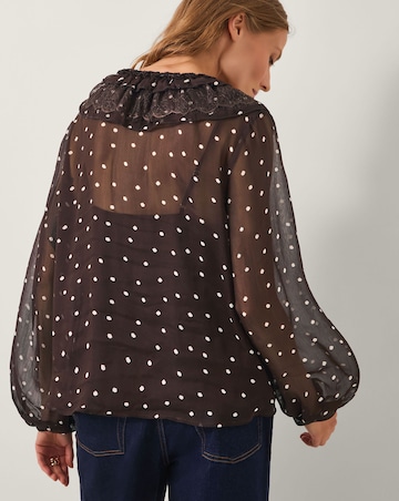 Monsoon Mackie Polka Dot Ruffle Blouse