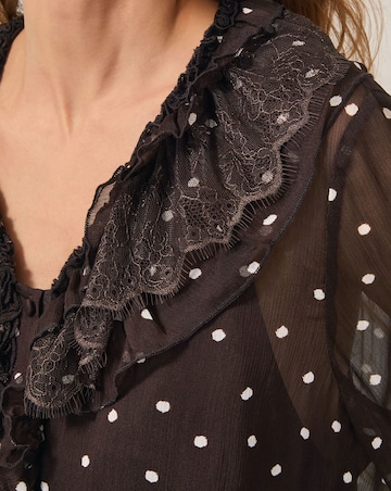 Monsoon Mackie Polka Dot Ruffle Blouse