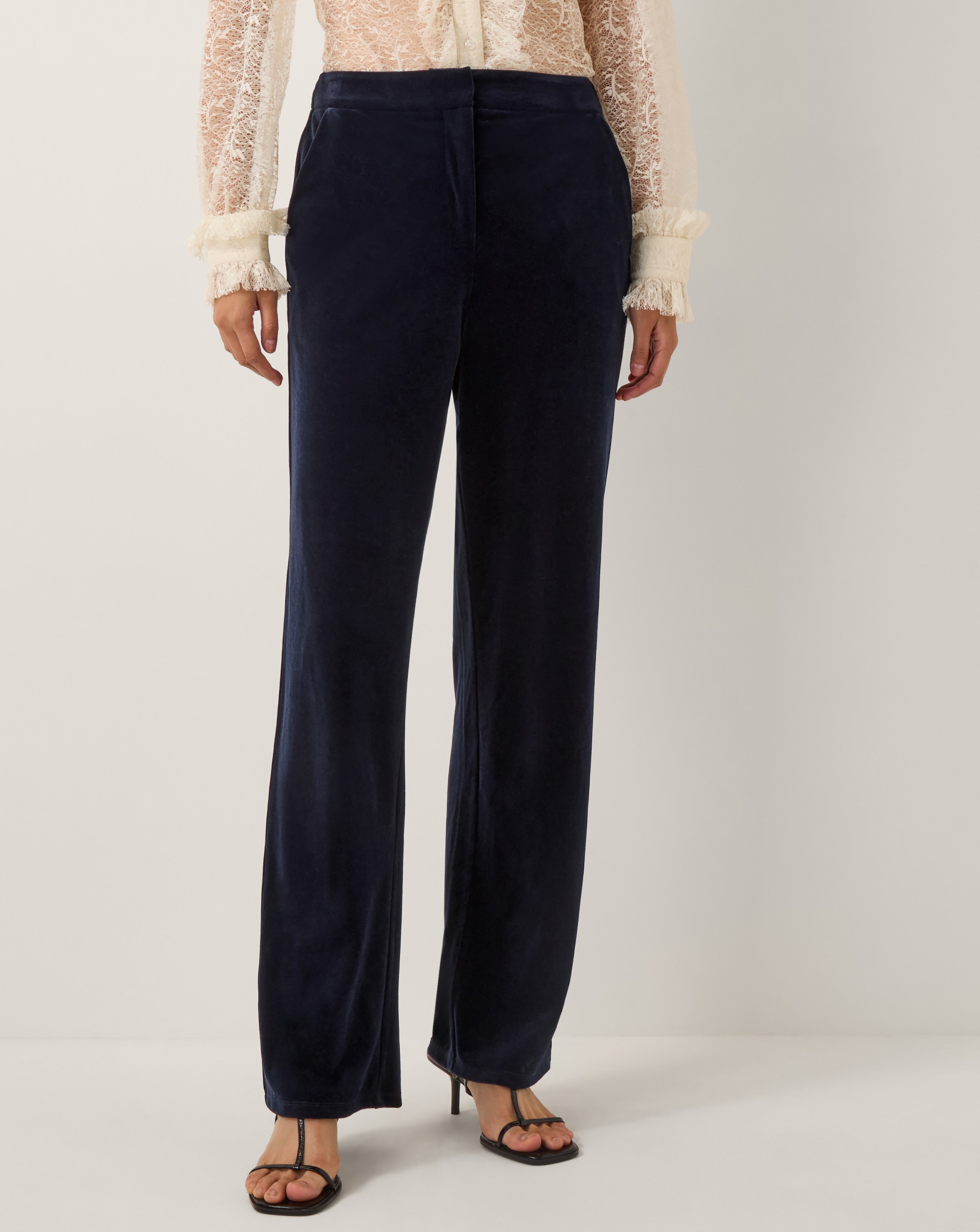 Monsoon Mila Straight Velvet Trousers