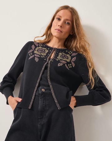 Monsoon Hal Floral Hotfix Cardigan