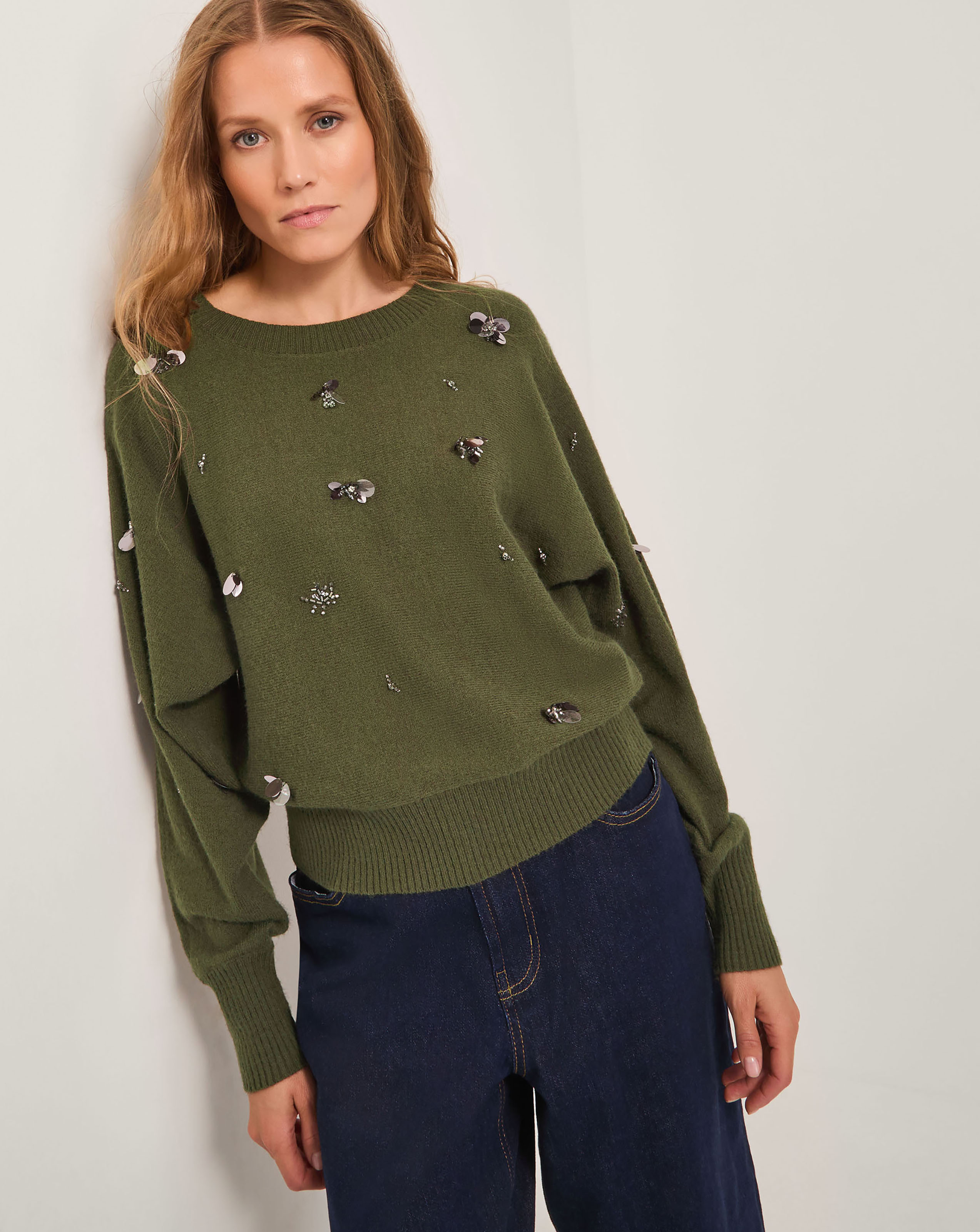 Monsoon Sable Sequin Embellished Jumper