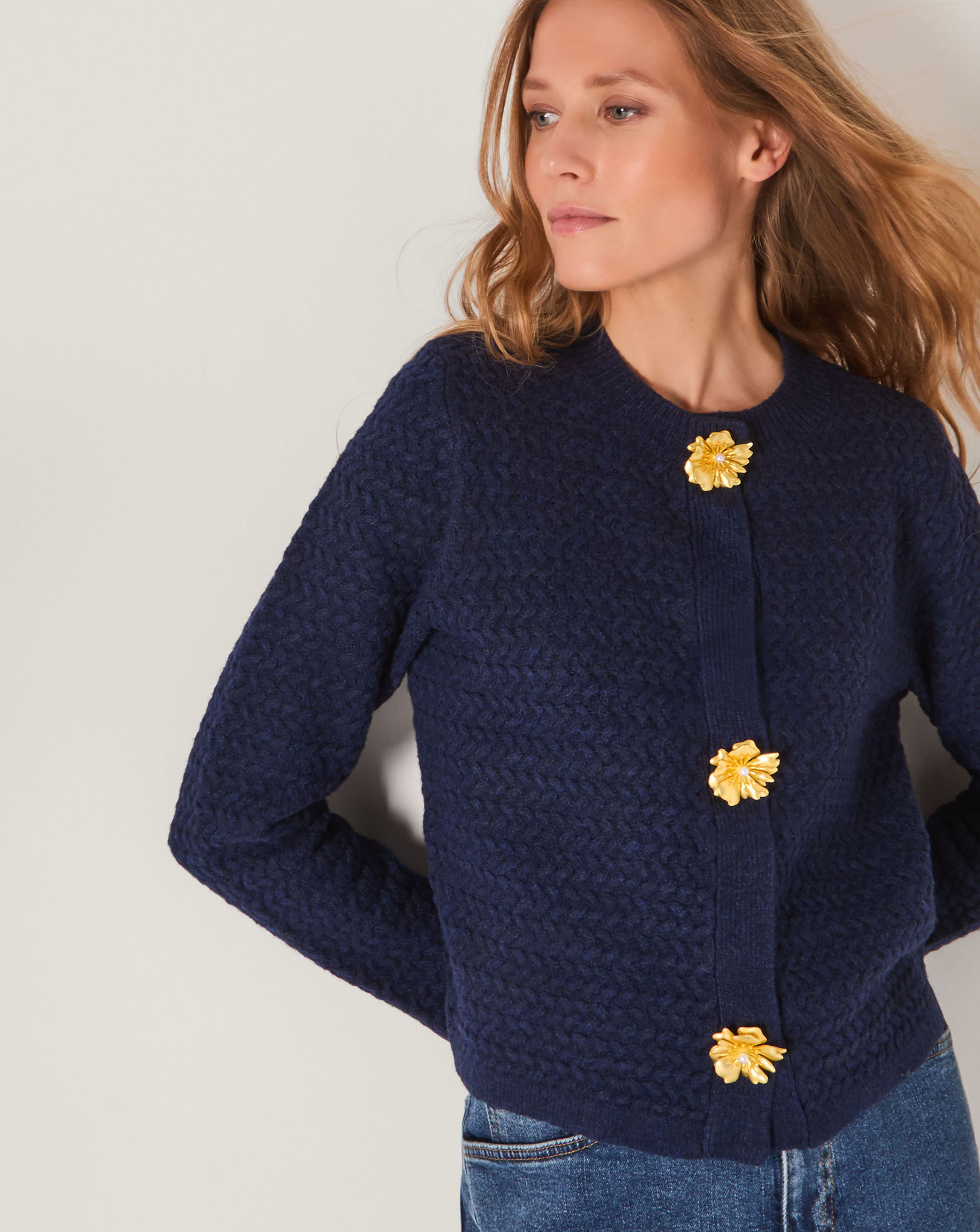 Monsoon Brianne Floral Button Cardigan