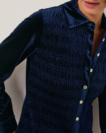 Monsoon Sam Smocked Stretch Velvet Shirt