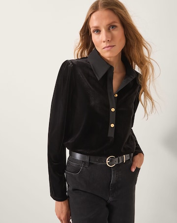 Monsoon Clay Collar Velvet Blouse