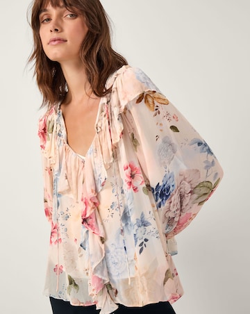 Monsoon Sasha Floral Ruffle Blouse