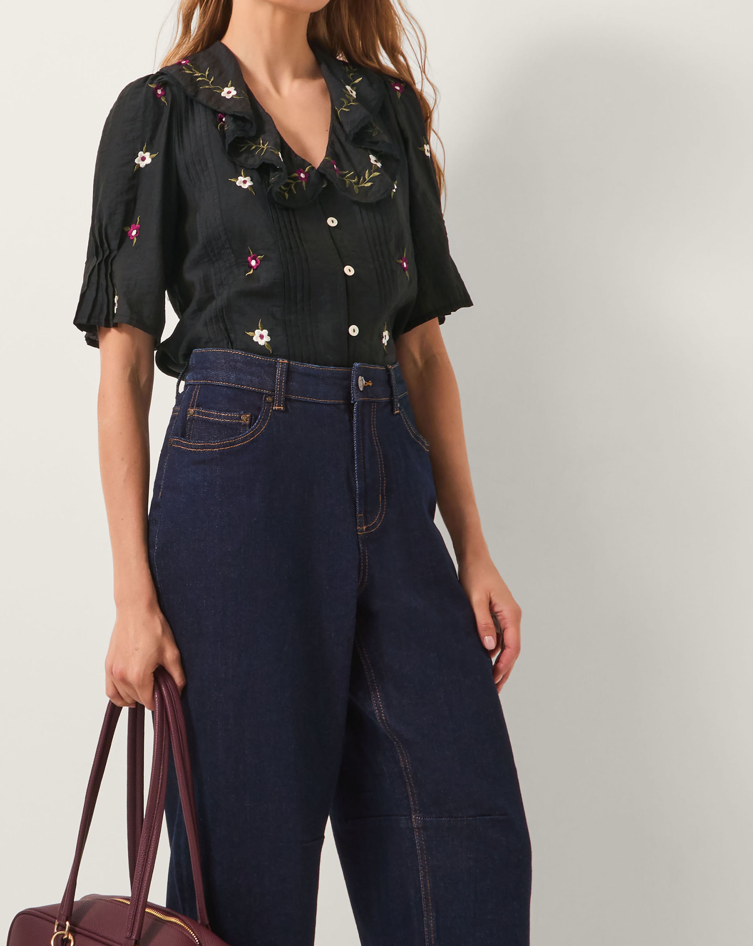 Monsoon Elsie Floral Embroidered Shirt