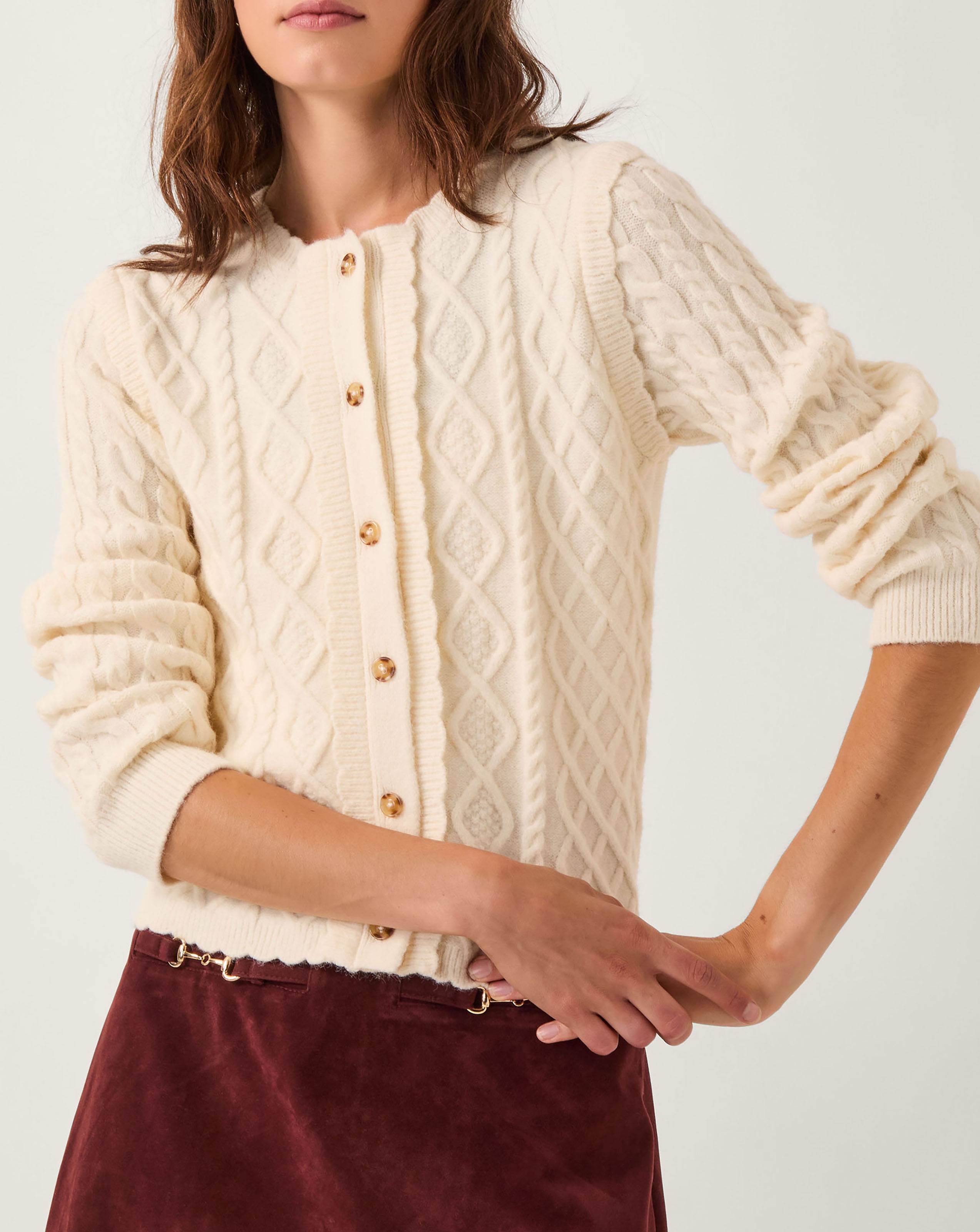 Monsoon Cindy Cable Knit Cardigan