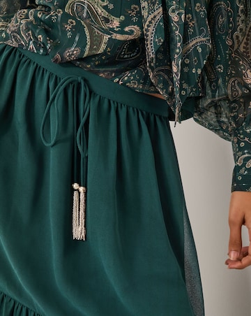 Monsoon Holly Tiered Chiffon Maxi Skirt