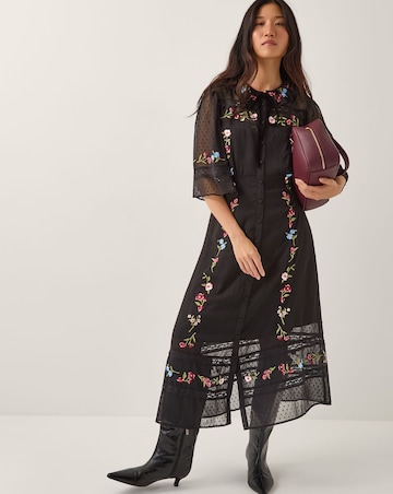 Monsoon Alyssa Floral Lace Midi Dress