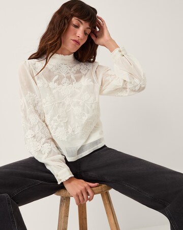 Monsoon Leni High Neck Mesh Blouse