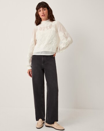 Monsoon Leni High Neck Mesh Blouse