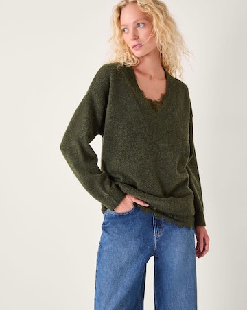Monsoon Leanne Lace V-Neck Jumper