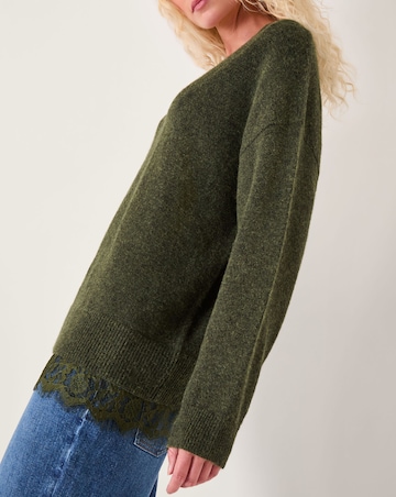 Monsoon Leanne Lace V-Neck Jumper