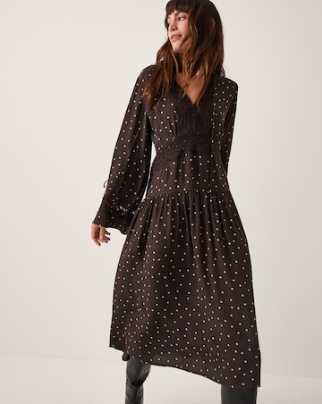 Monsoon Mackie Polka Dot Lace Midi Dress
