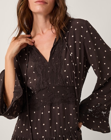 Monsoon Mackie Polka Dot Lace Midi Dress