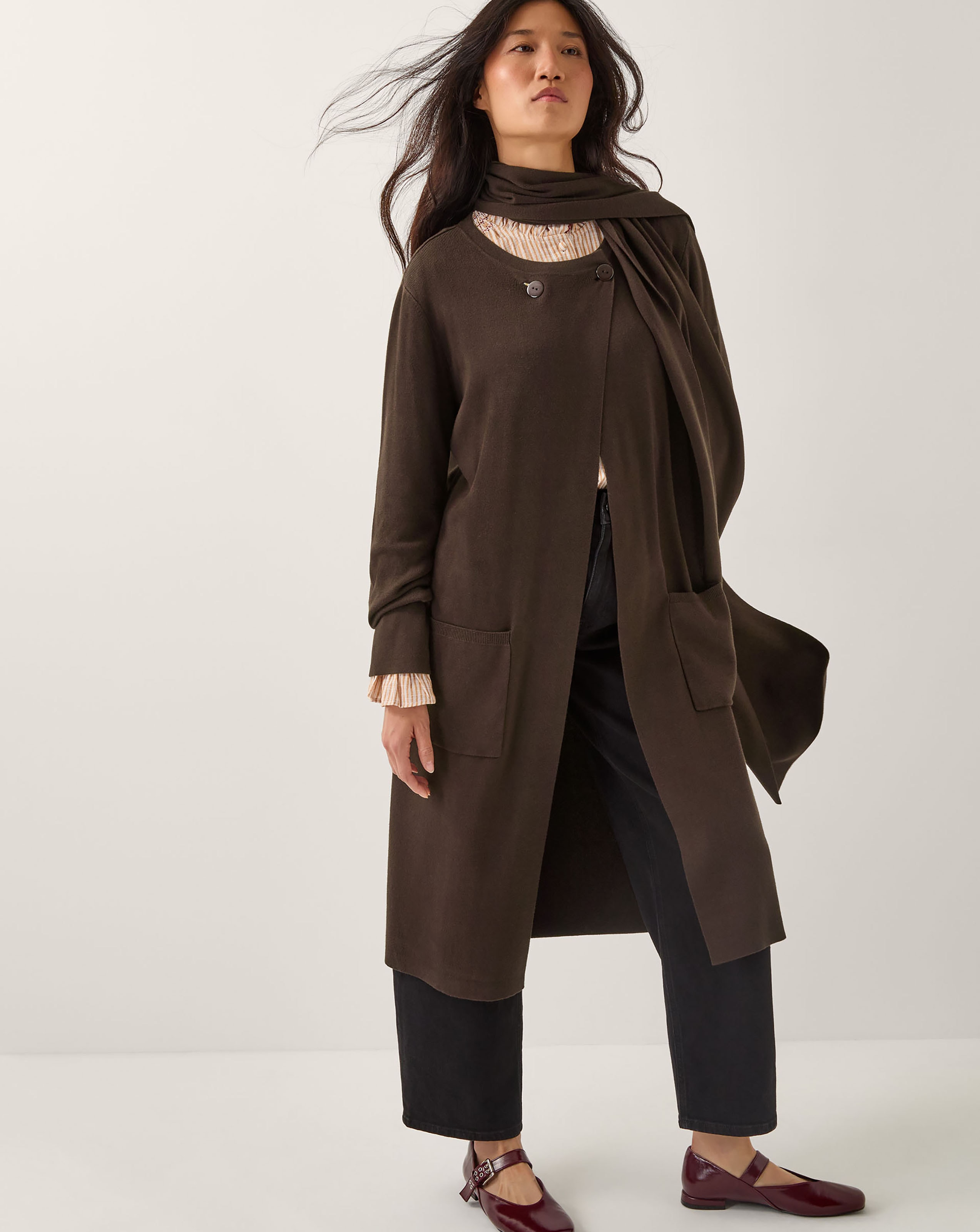 Monsoon Santi Longline Cardigan & Scarf
