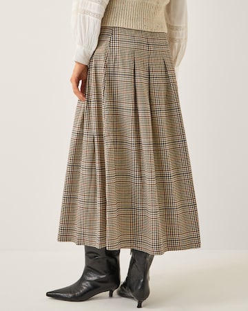 Monsoon Carmen Check Pleat Midi Skirt