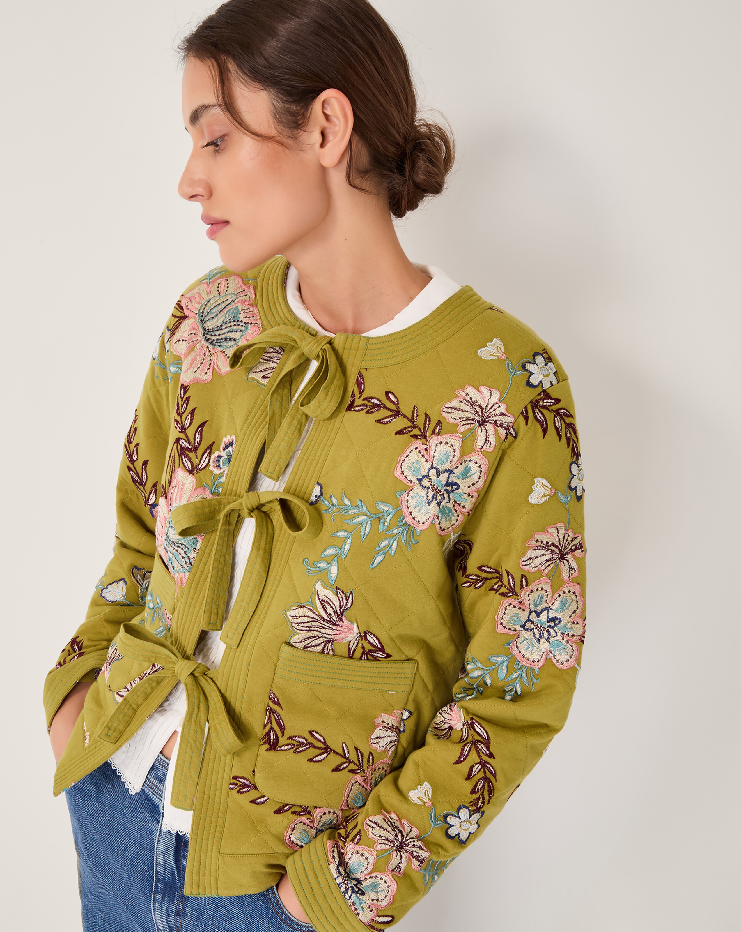 Monsoon Eliza Floral Quilted Jacket