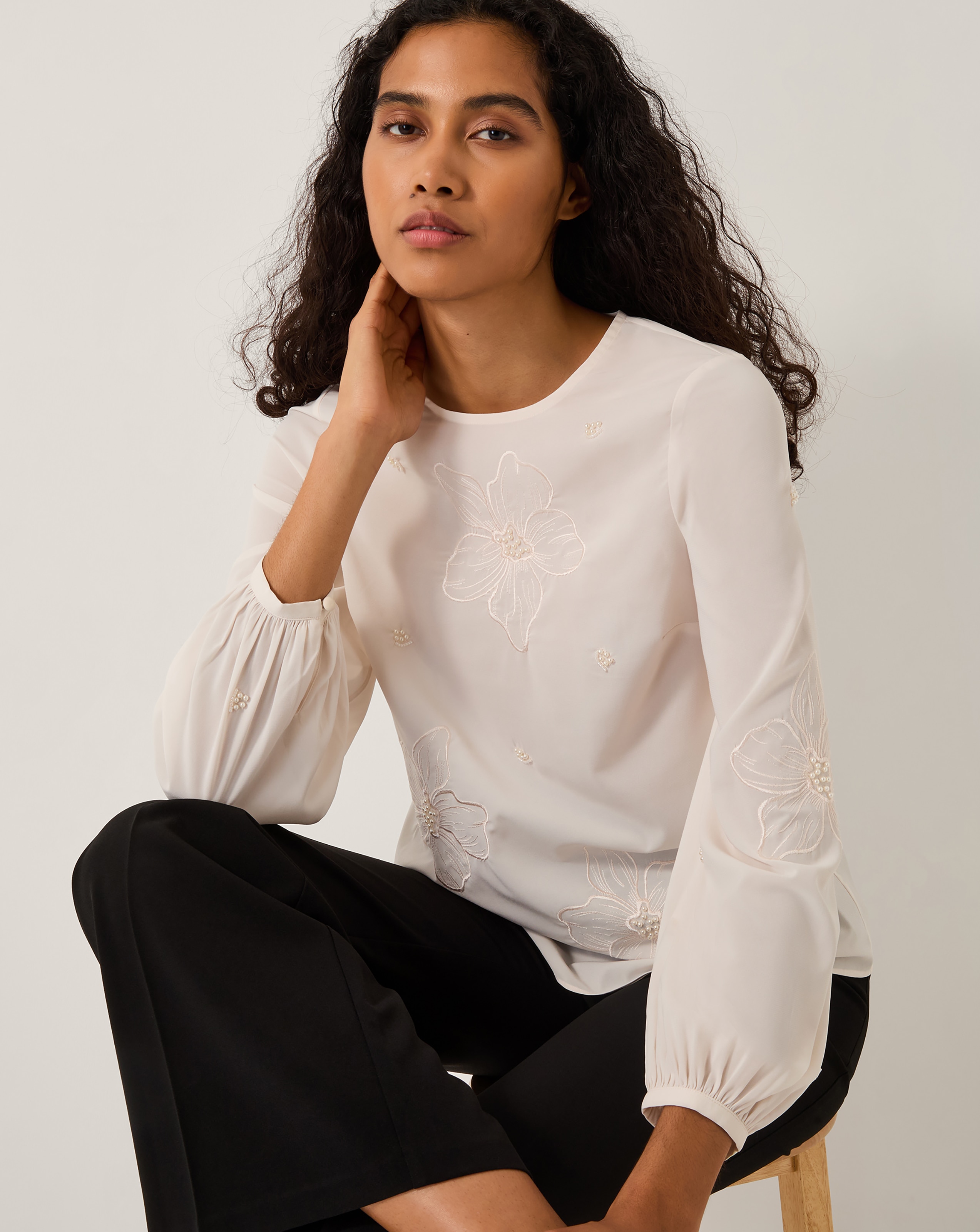 Monsoon Regina Embroidered Floral Blouse