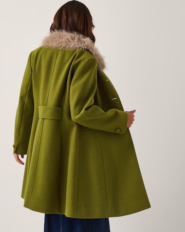 Monsoon Beatrice Faux Fur Collar Coat