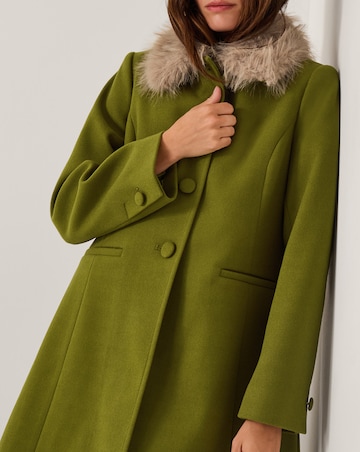 Monsoon Beatrice Faux Fur Collar Coat