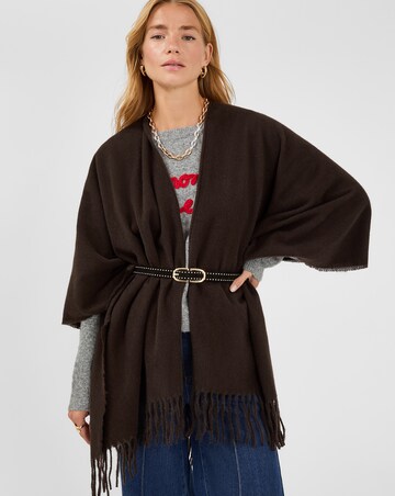 Accessorize Fringe Trim Poncho