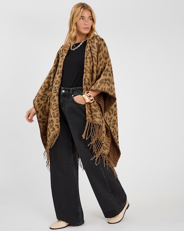 Accessorize Leopard Print Poncho