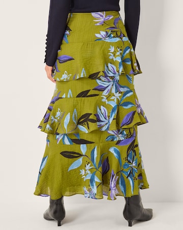 Monsoon Sonya Floral Frill Midi Skirt