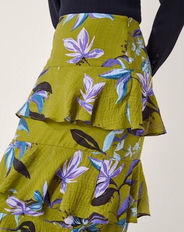 Monsoon Sonya Floral Frill Midi Skirt