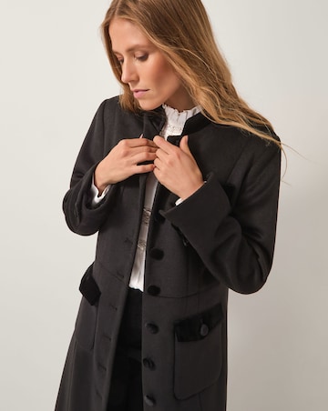 Monsoon Viv Velvet Trim Military Coat