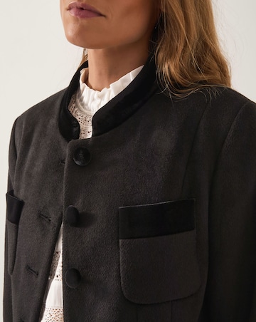 Monsoon Viv Velvet Trim Military Coat