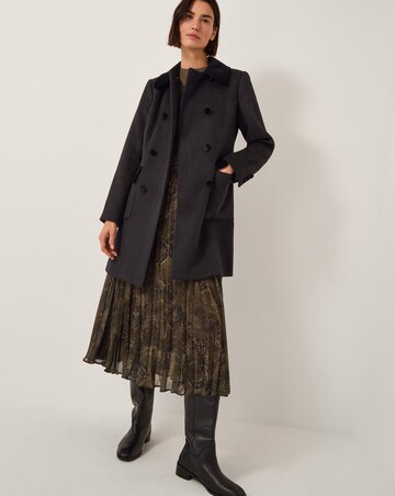 Monsoon Lottie Velvet Trim Coat
