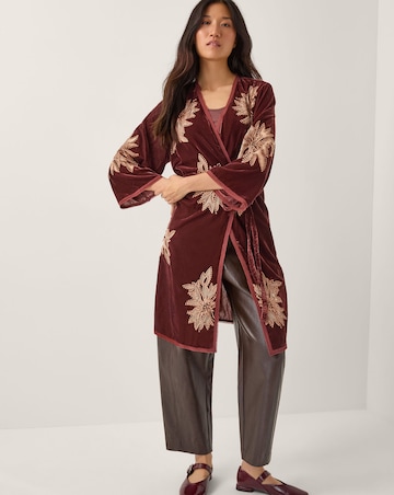 Monsoon Jaz Embroidered Velvet Kimono