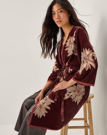 Monsoon Jaz Embroidered Velvet Kimono