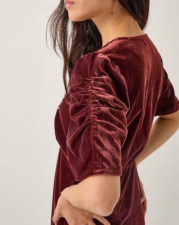 Monsoon Josie Floral Velvet Midi Dress