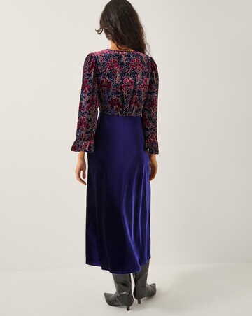 Monsoon Milena Floral Velvet Midi Dress