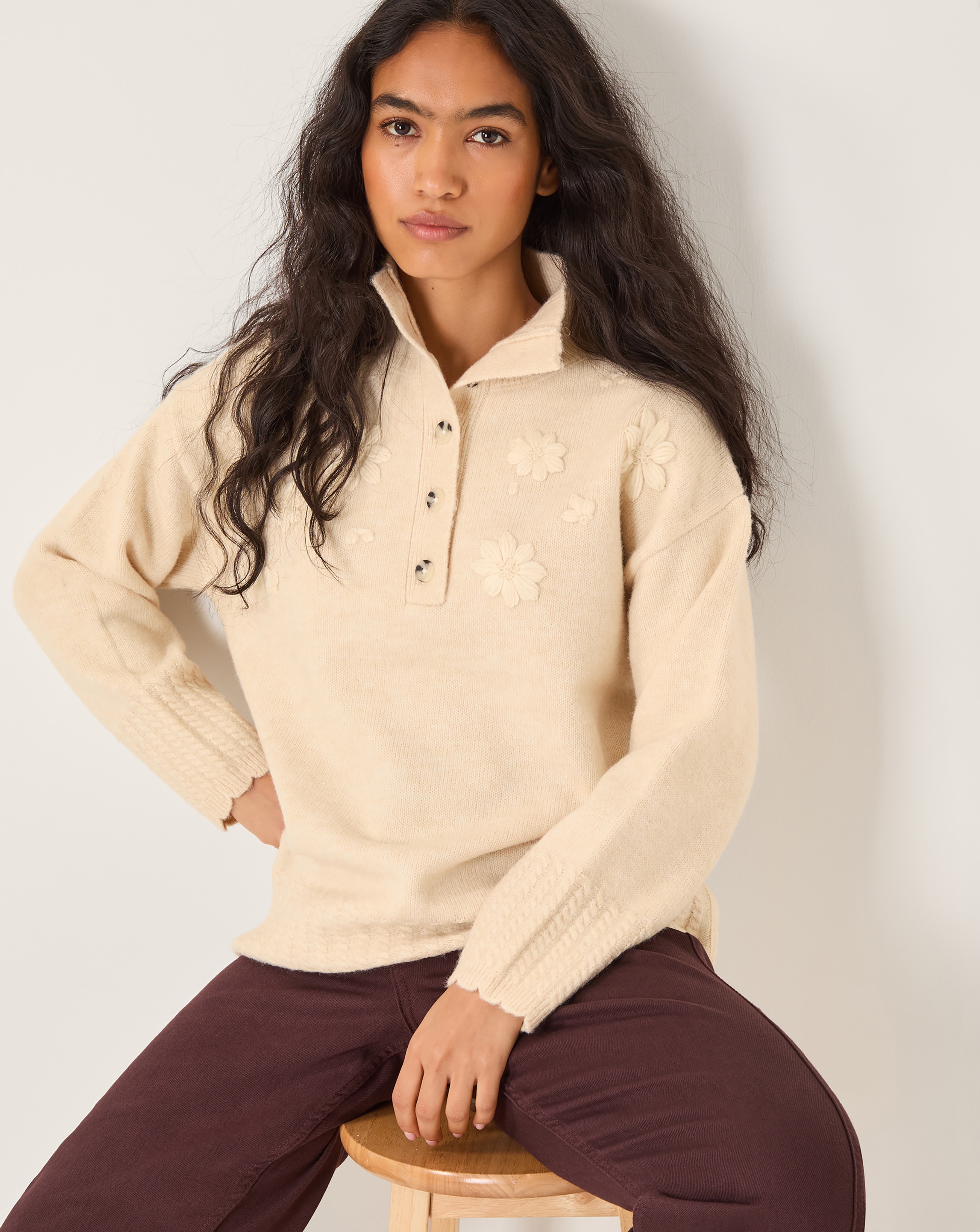 Monsoon Em Floral Knit Jumper